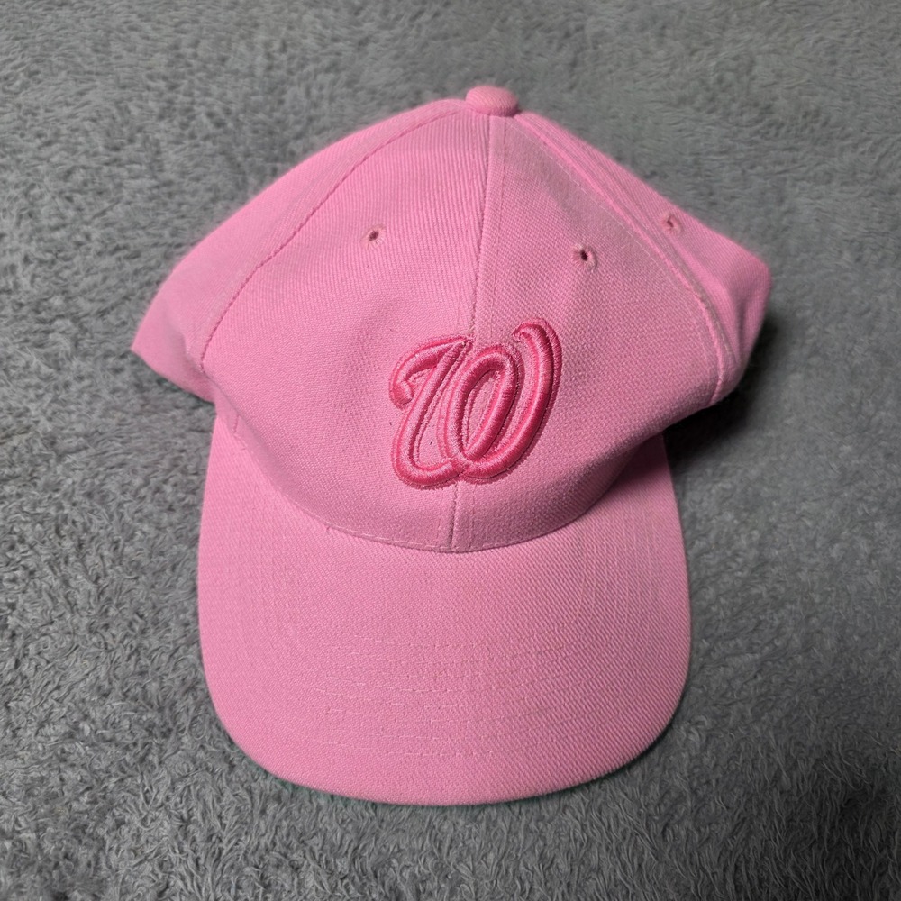 Womens OS Baseball Cap Pink Embroidered W Logo Adjustable Hat